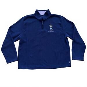 Disney Store Minnie Mouse Sweater 1/4 Zip Fleece Embroidered Women's Size Large